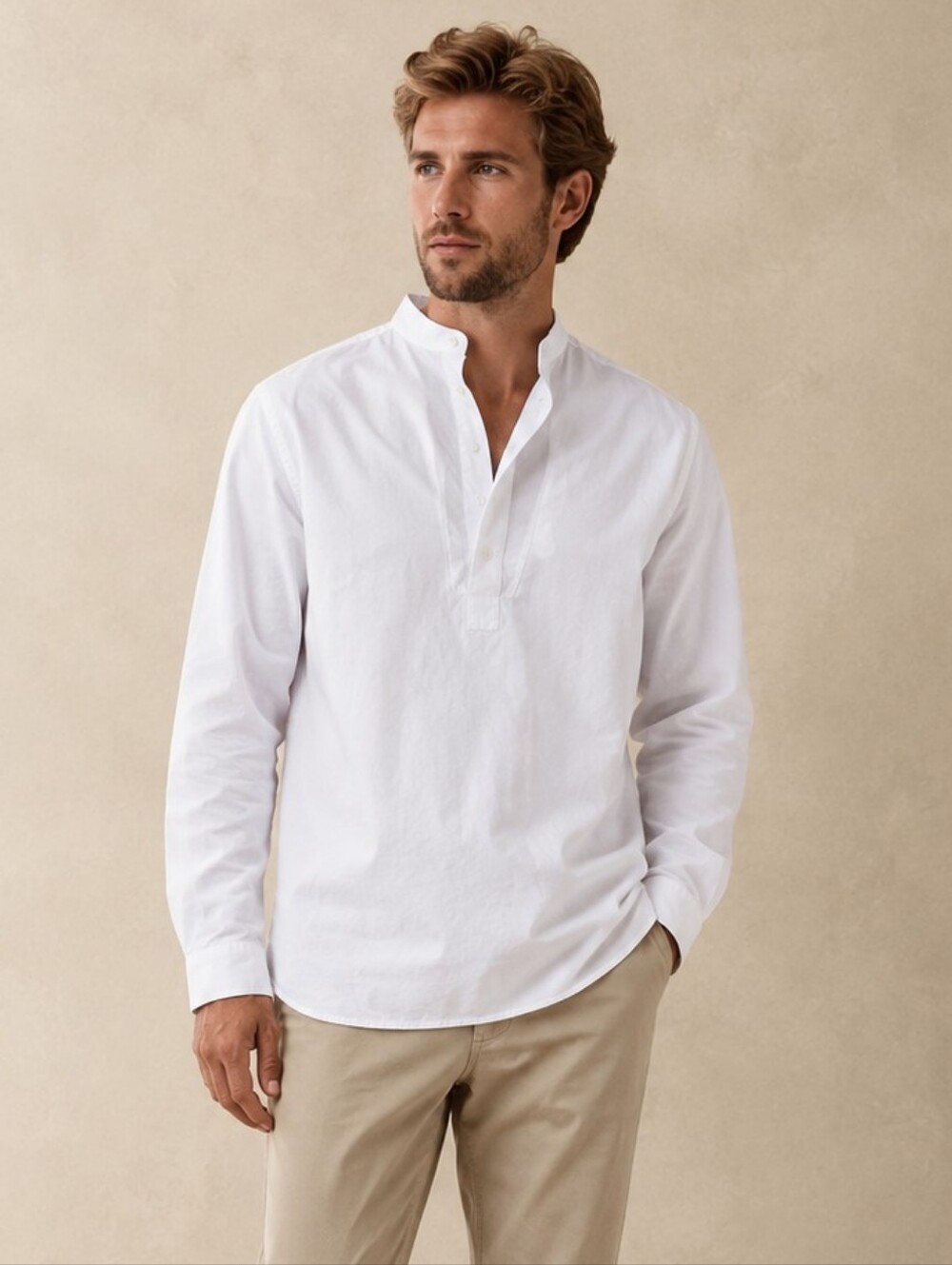 NWT Scully Mens Wing Tip Collar Pullover Shirt White Size XL RW154